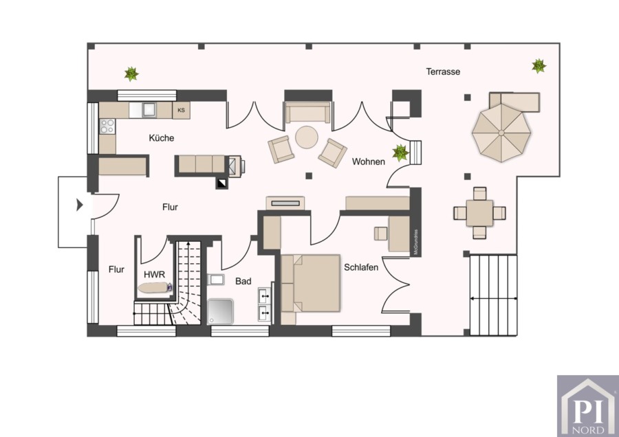 Grundriss Erdgechoss Familienausbau