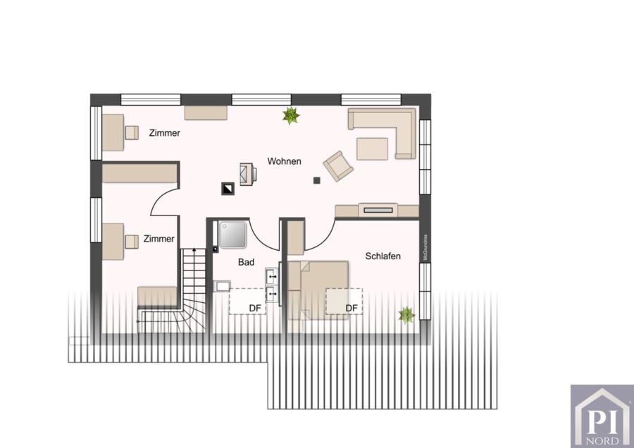 Grundriss Dachgeschoss Familienausbau