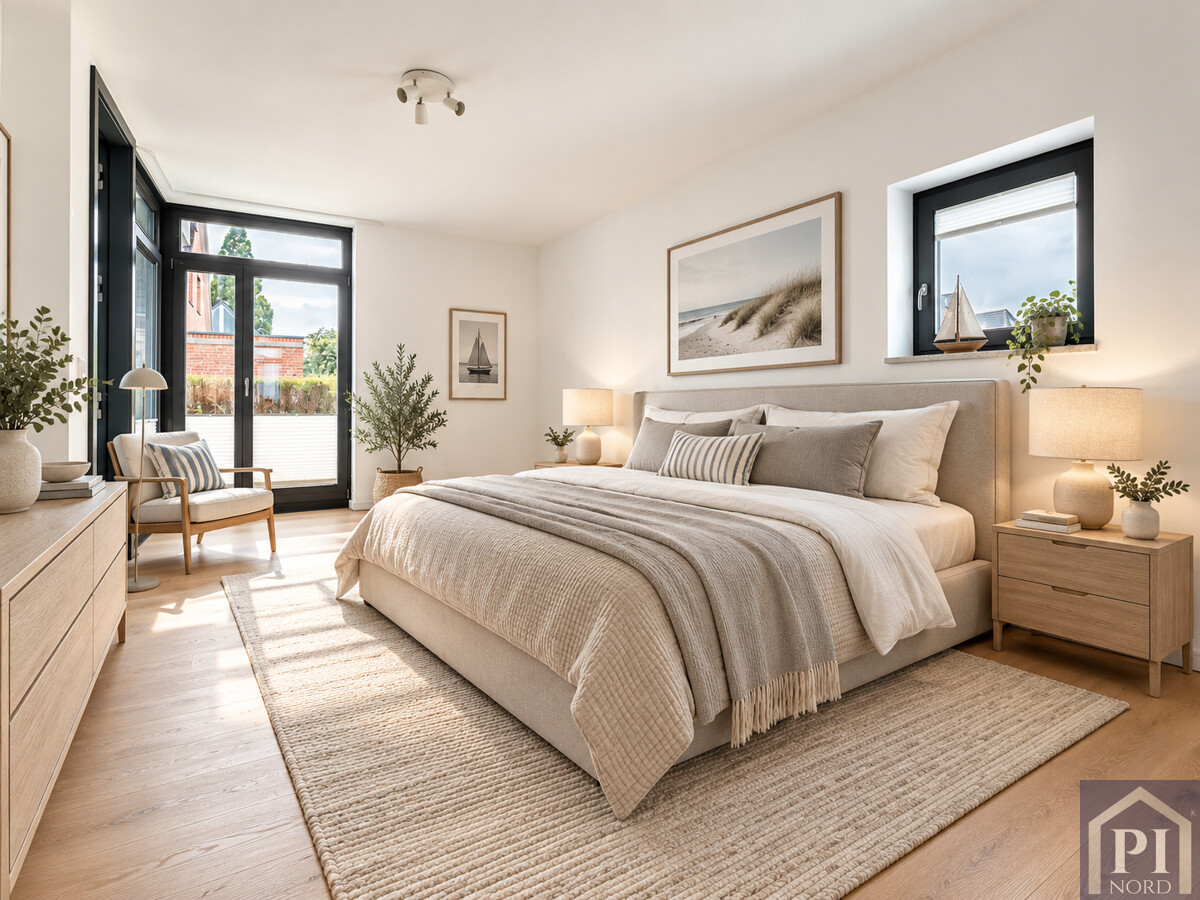 Weiteres Schlafzimmer mit Gaskamin (KI generiert)