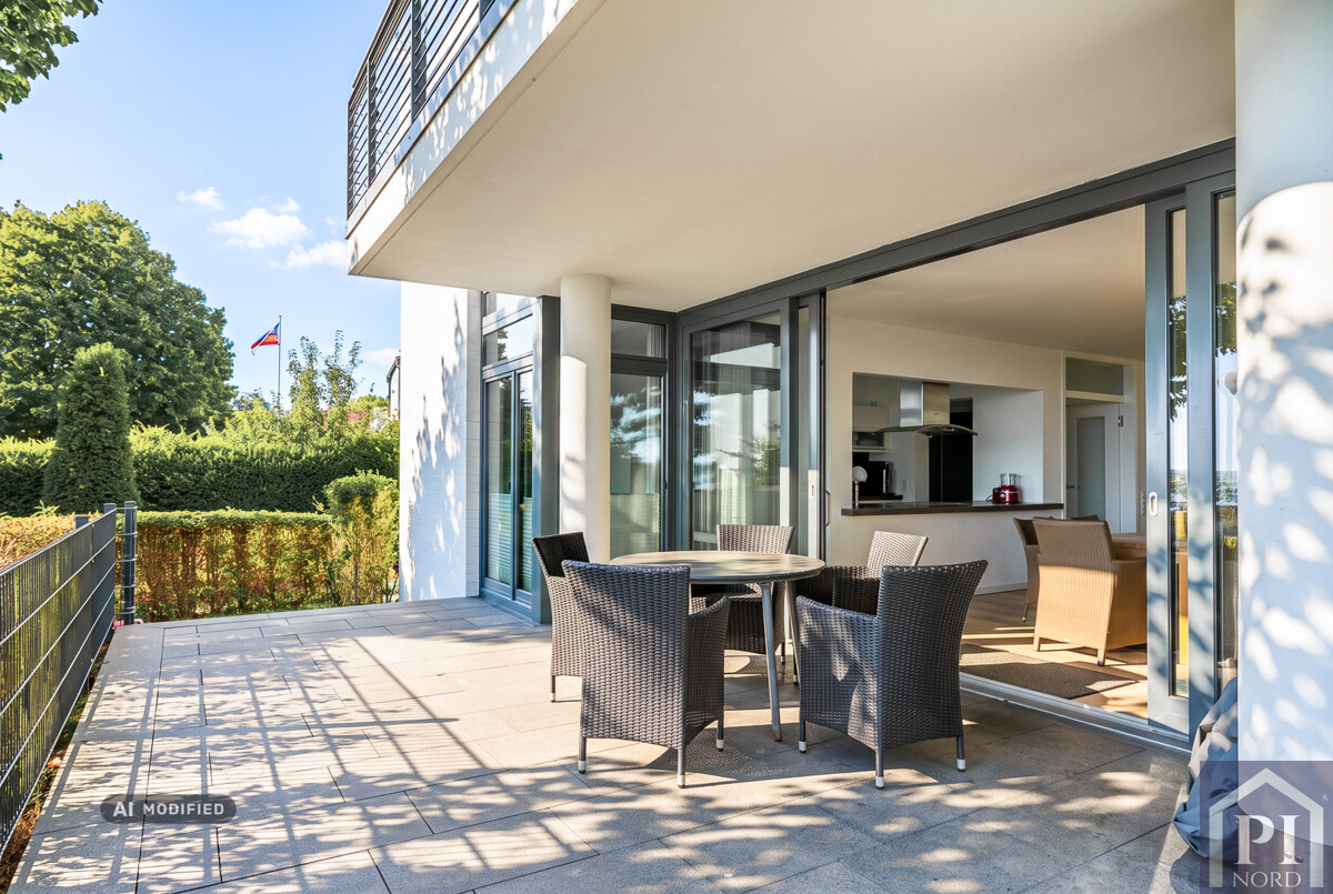 Terrasse mit herrlichem Blick auf die Ostsee