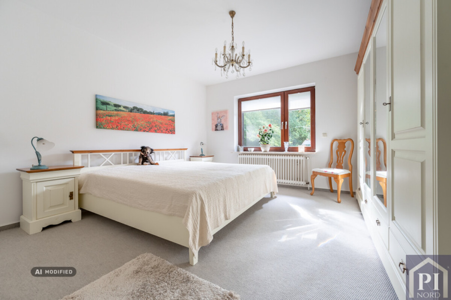 Helles Schlafzimmer im Erdgeschoss